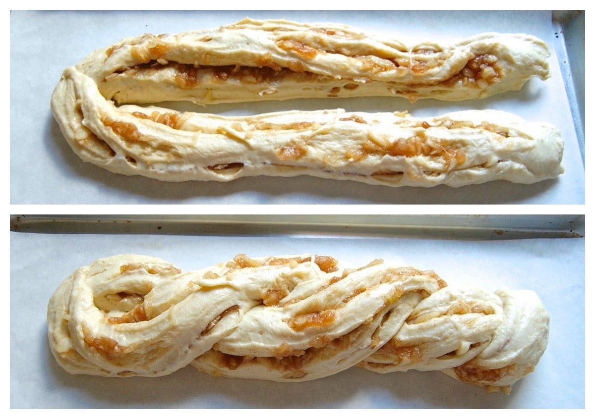 Cinnamon-Apple Twist Bread Bakealong via @kingarthurflour