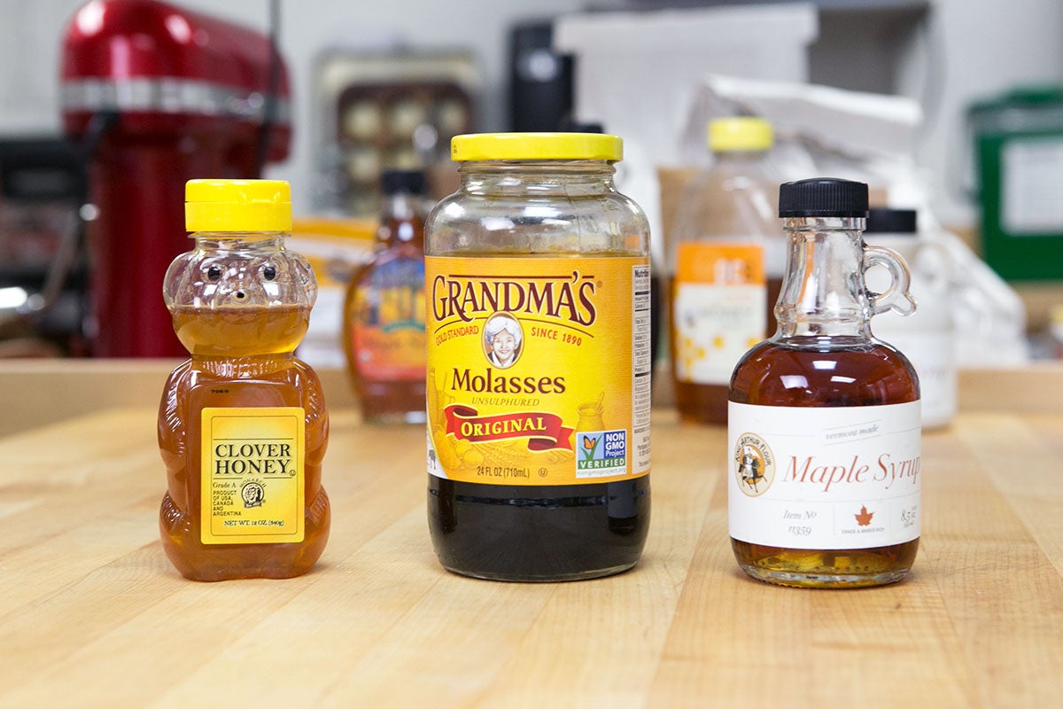 Baking with liquid sweeteners via @kingarthurflour