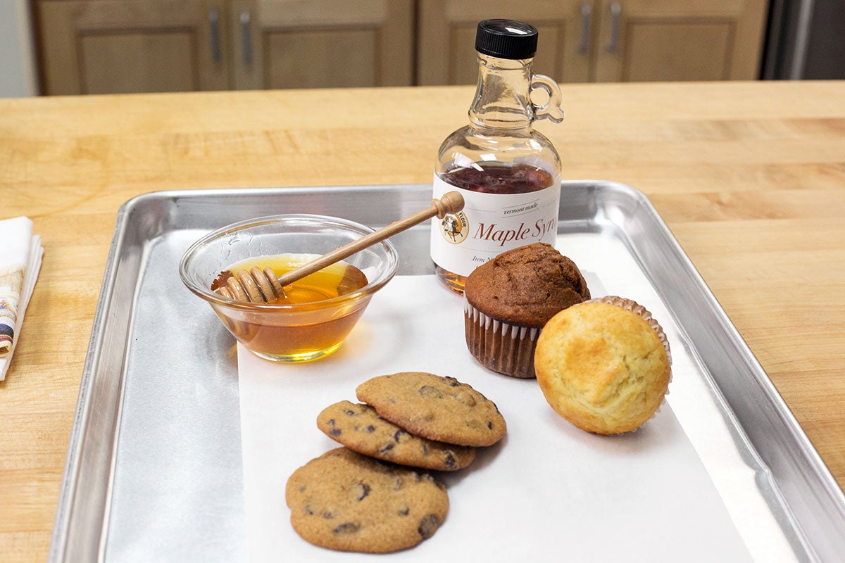 Baking with liquid sweeteners via @kingarthurflour