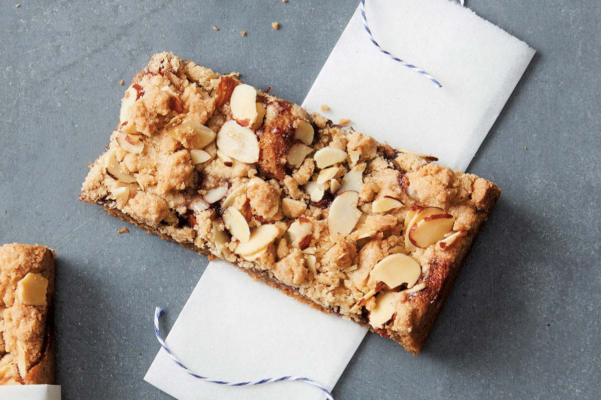 gluten-free raspberry almond bars via @kingarthurflour