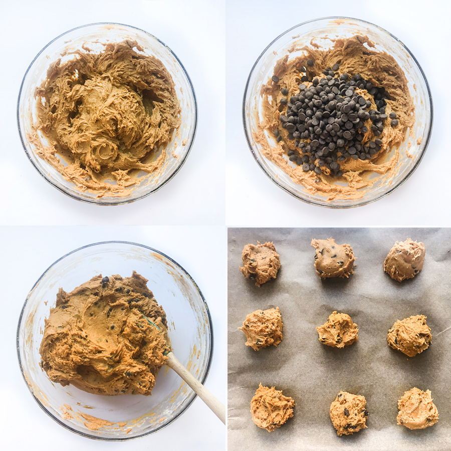 how to make Gluten-Free Pumpkin Chocolate Chip Cookies via @kingarthurflour
