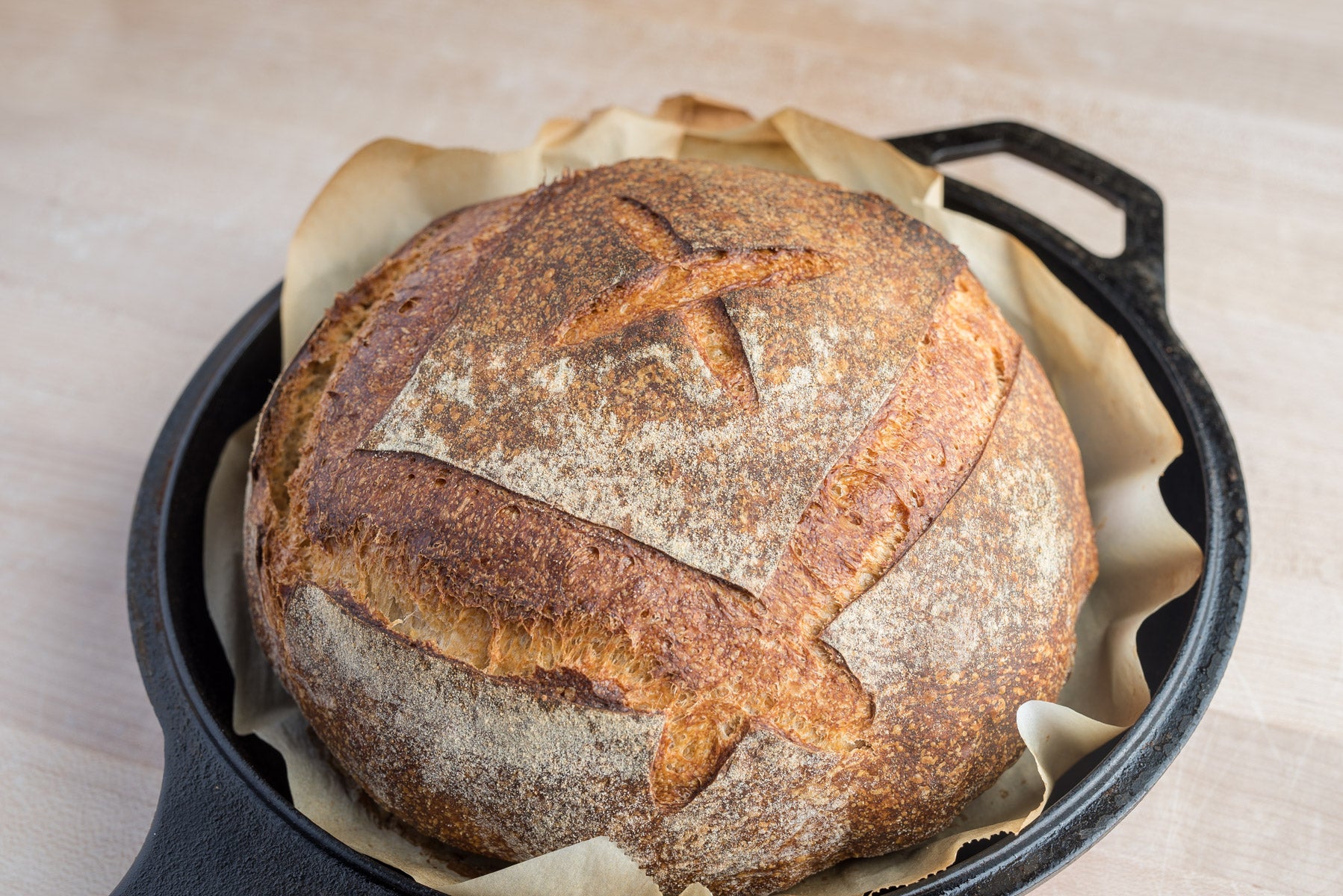 How To Transfer Bread Dough to a Hot Cast Iron Dutch Oven - Bread