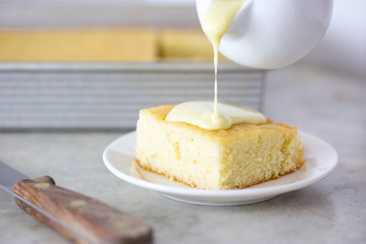 Hot Milk Cake via @kingarthurflour