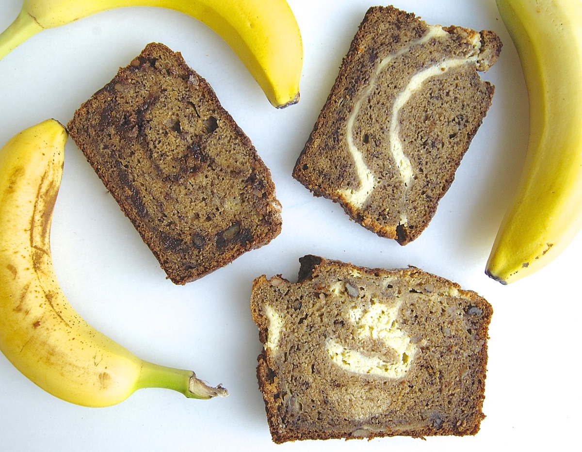 Sweet twist on banana bread via @kingarthurflour