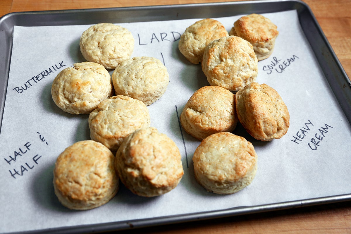 Fats and liquids in biscuits via @kingarthurflour