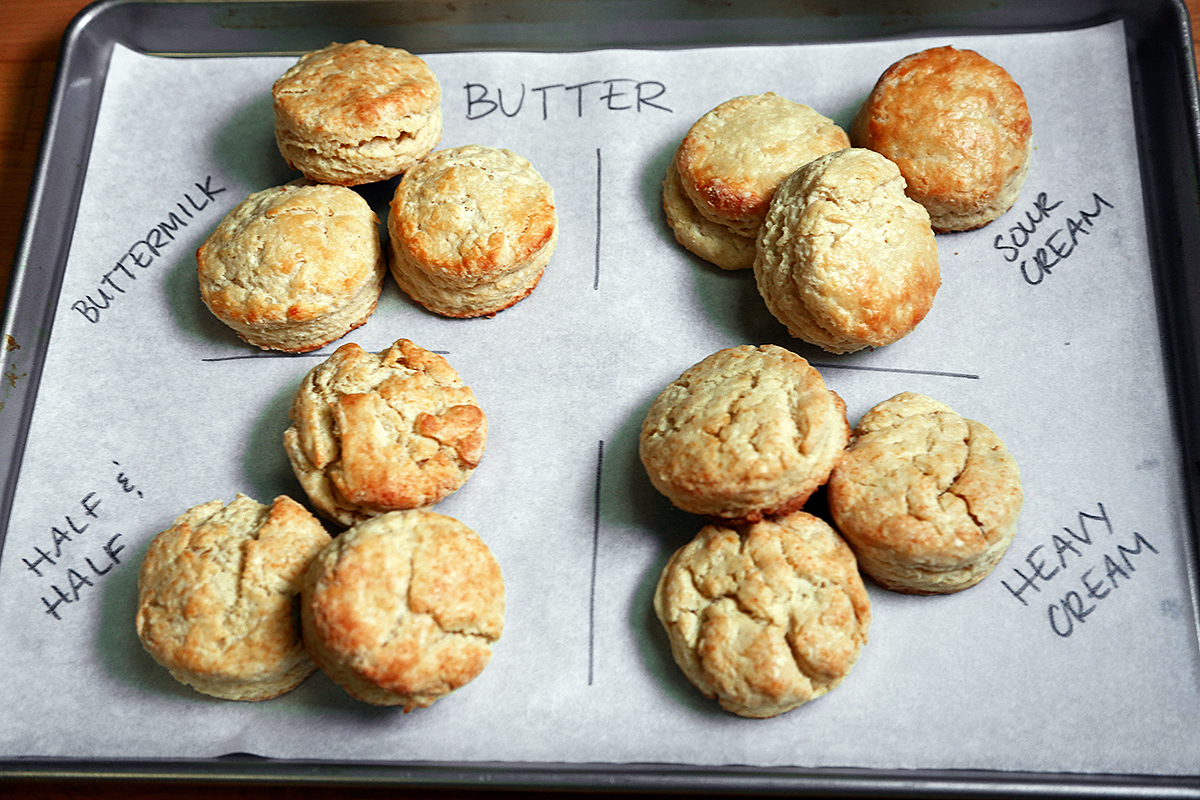 Fats and liquids in biscuits via @kingarthurflour