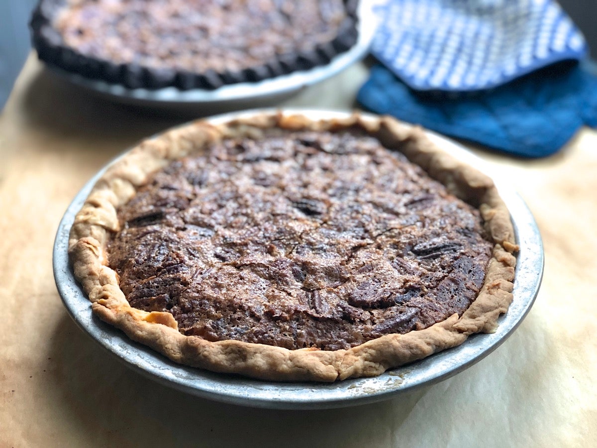 Holiday pecan pie via @kingarthurflour