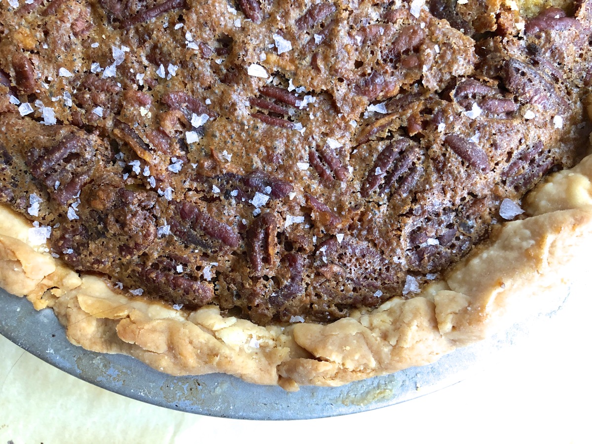 Holiday pecan pie via @kingarthurflour