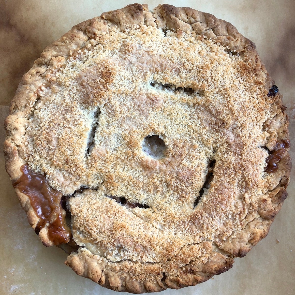 Special apple pie via @kingarthurflour