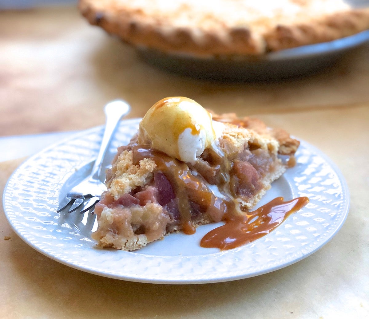 Special apple pie via @kingarthurflour