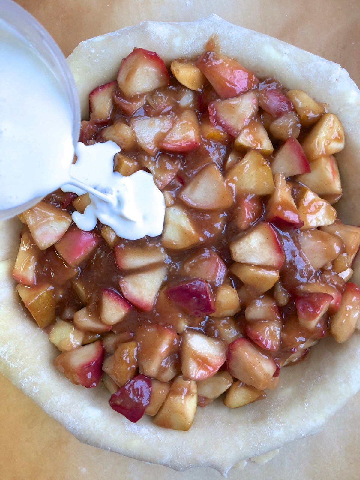 Special apple pie via @kingarthurflour