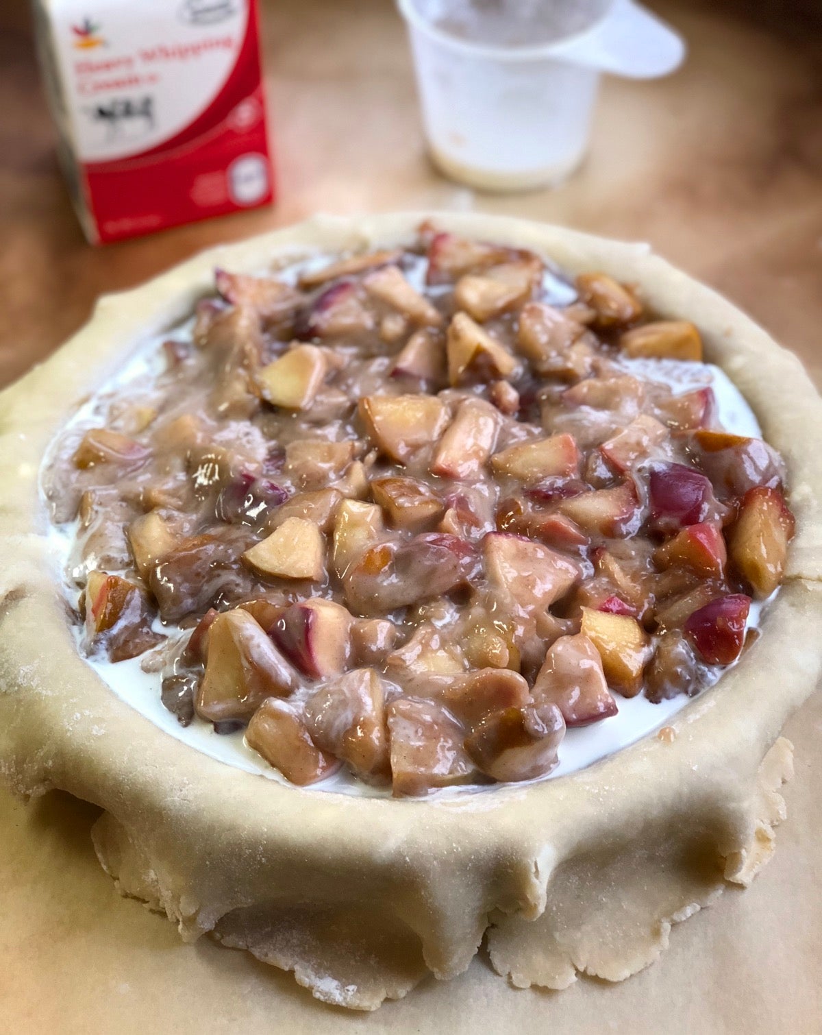 Special apple pie via @kingarthurflour