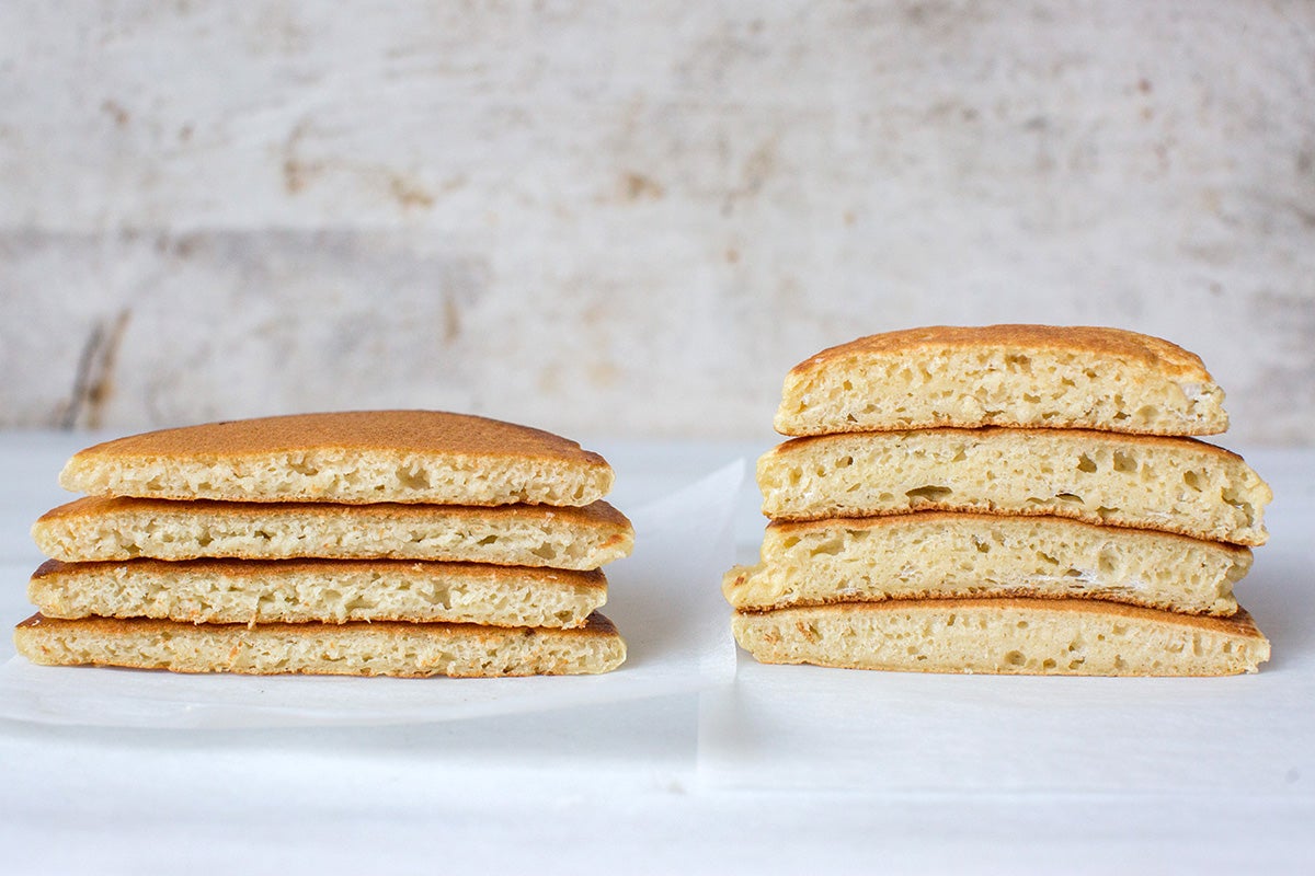 How to make fluffy pancakes via @kingarthurflour