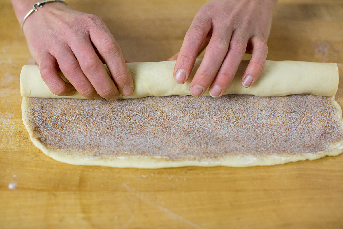 Making cinnamon rolls at home via @kingarthurflour