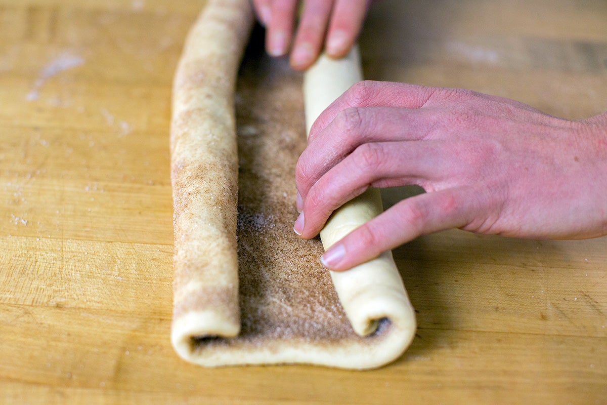 Making cinnamon rolls at home via @kingarthurflour