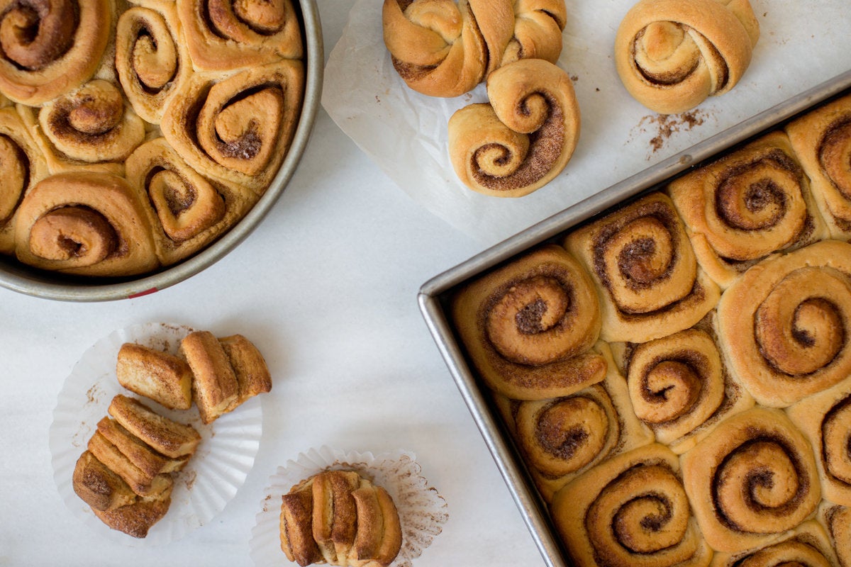 Making cinnamon rolls at home via @kingarthurflour