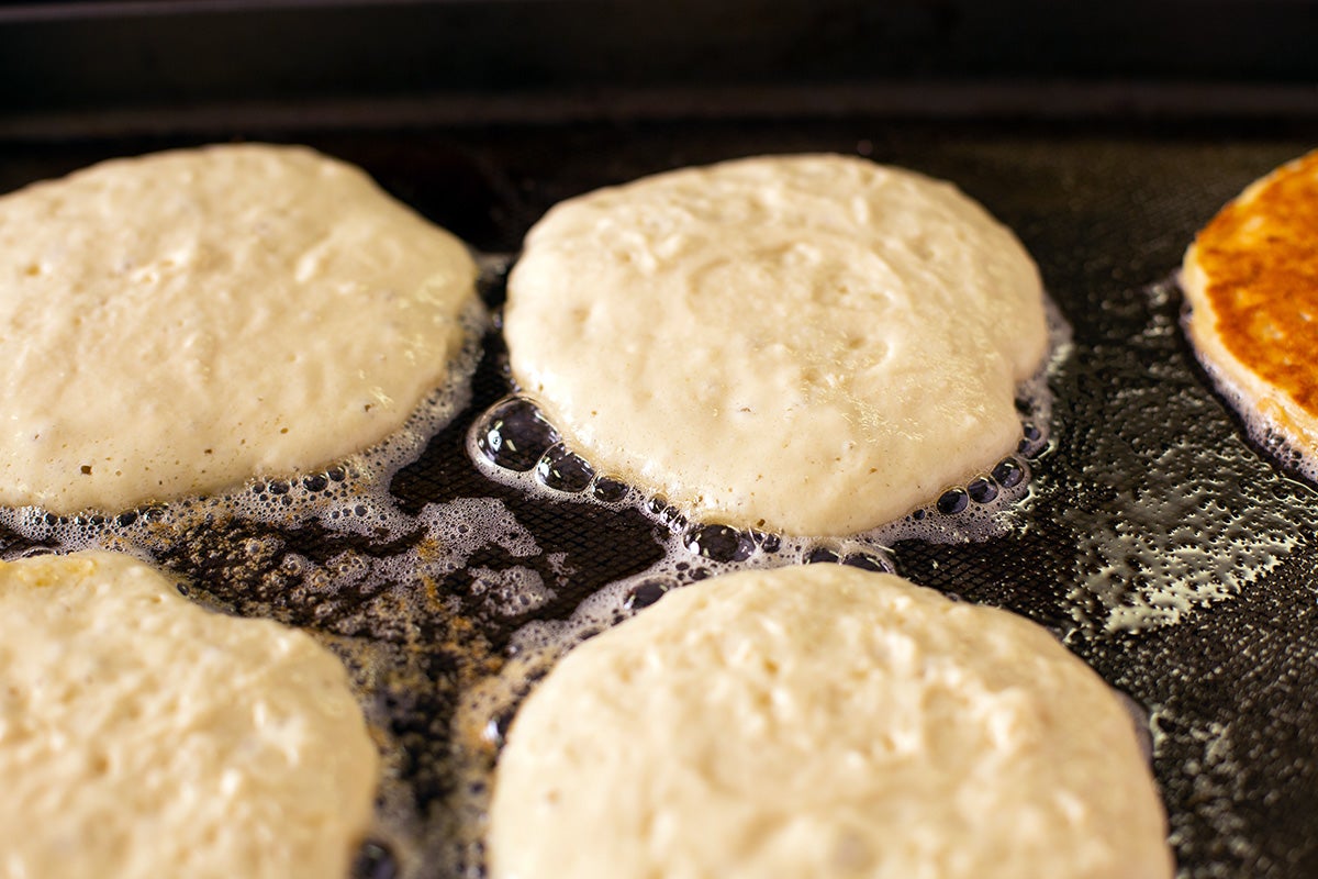 How to make decadent and buttery pancakes via @kingarthurflour