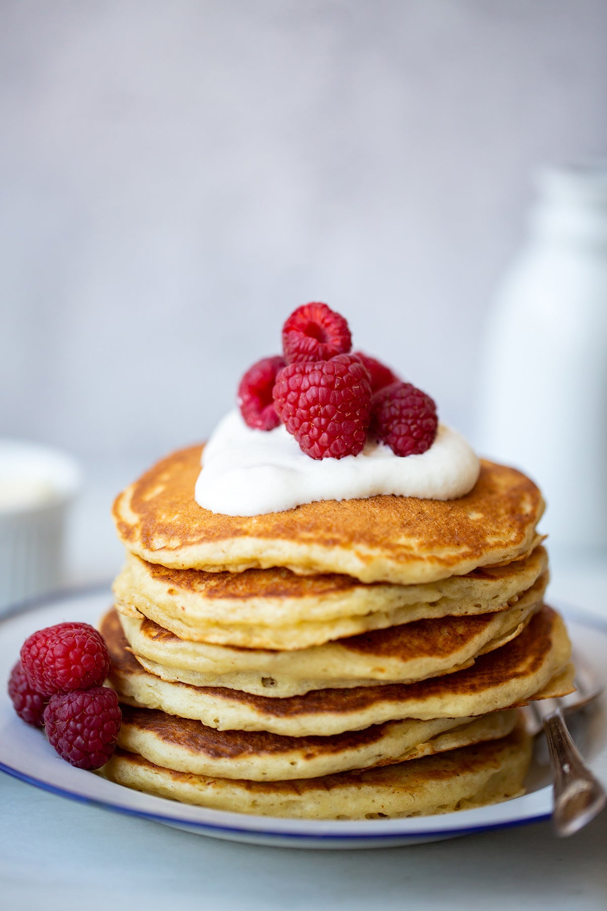 How to make decadent and buttery pancakes via @kingarthurflour