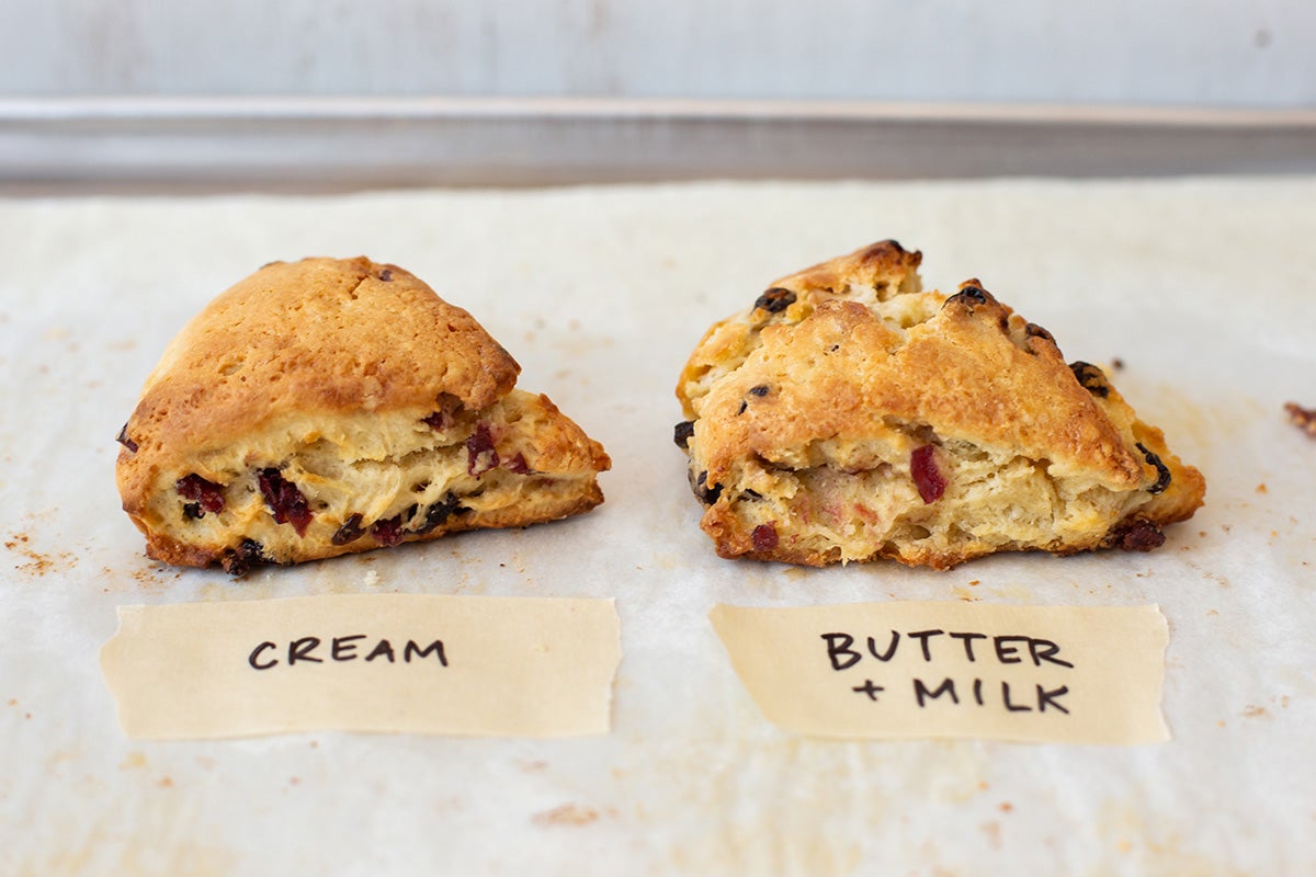 Cream scones vs. butter scones via @kingarthurflour