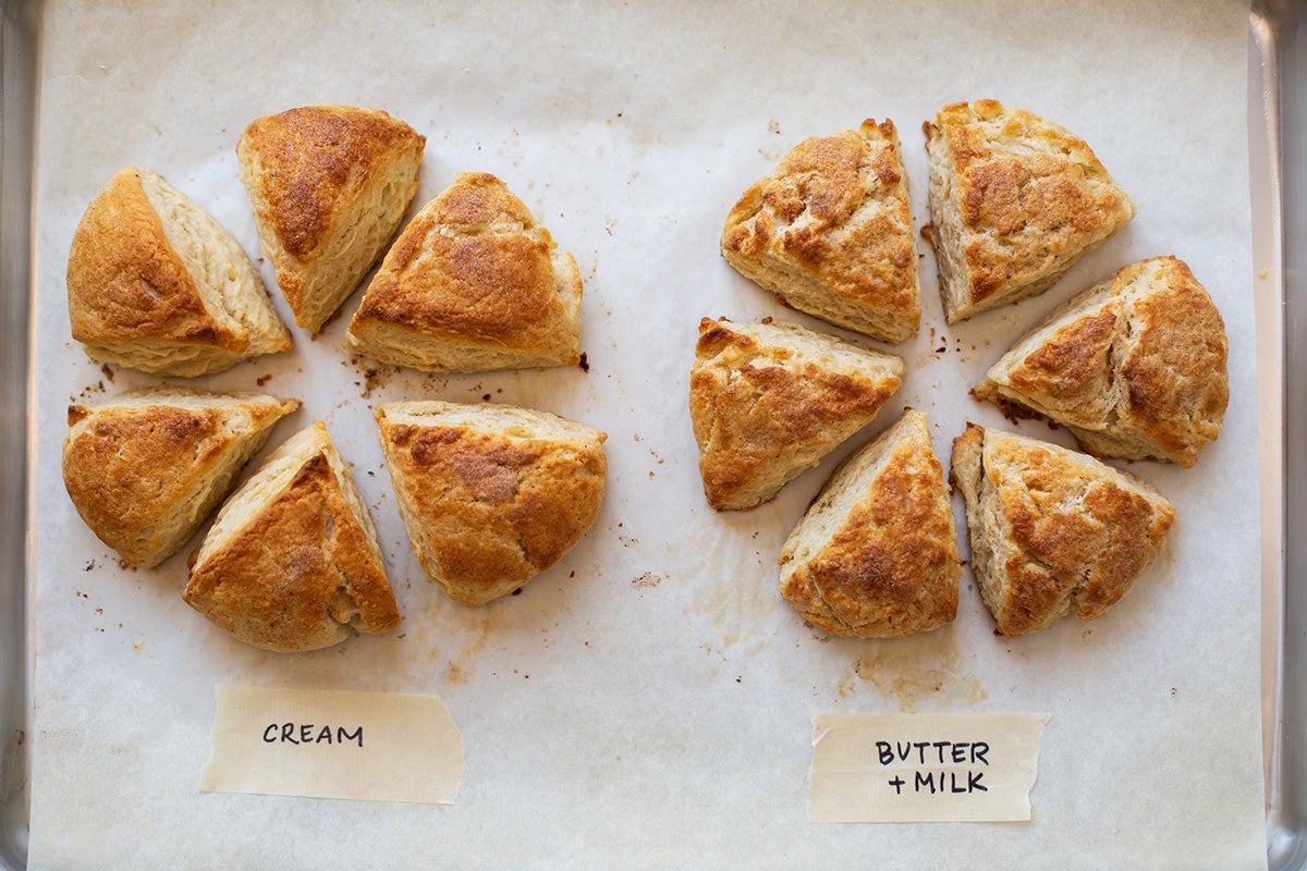 Cream scones vs. butter scones via @kingarthurflour