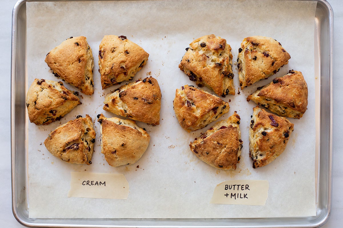 Cream scones vs. butter scones via @kingarthurflour