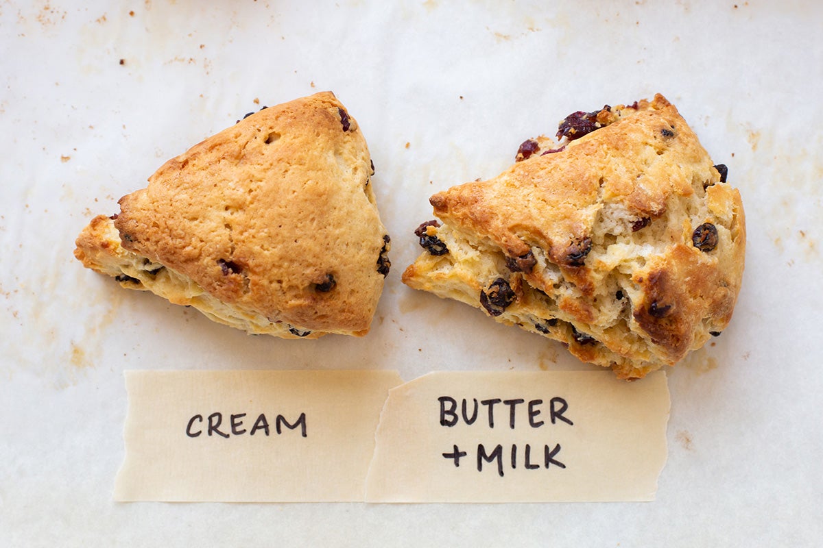 Cream scones vs. butter scones via @kingarthurflour