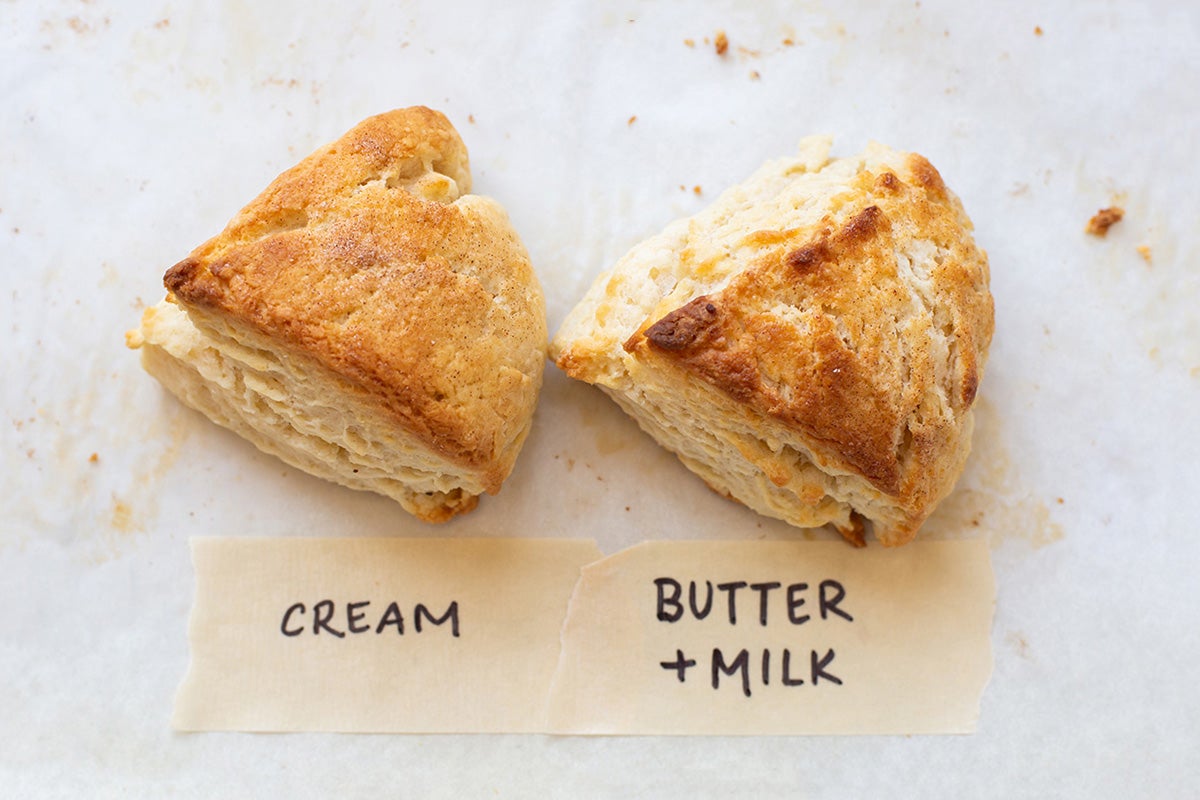 Cream scones vs. butter scones via @kingarthurflour