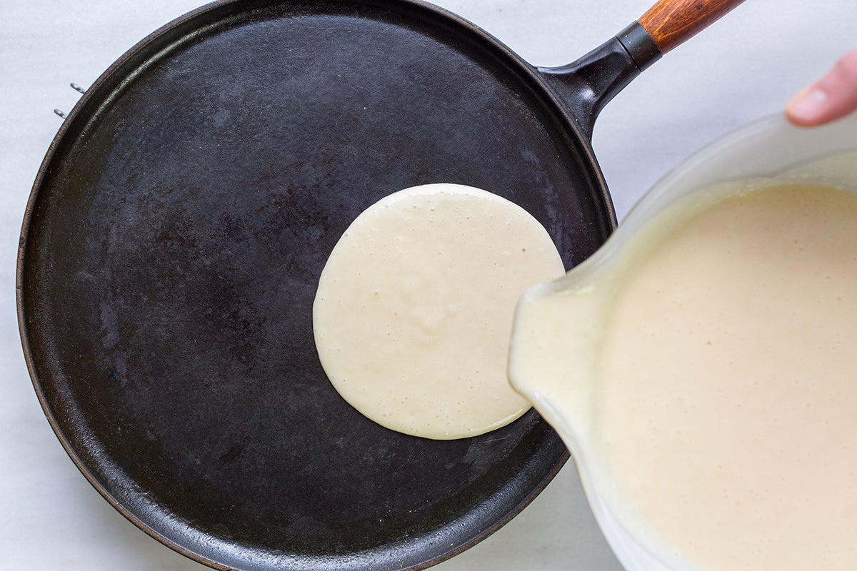 How to make delicate and thin pancakes via @kingarthurflour