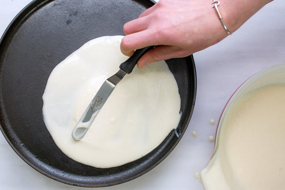 How to make delicate and thin pancakes via @kingarthurflour