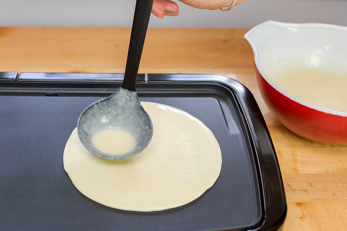 How to make delicate and thin pancakes via @kingarthurflour