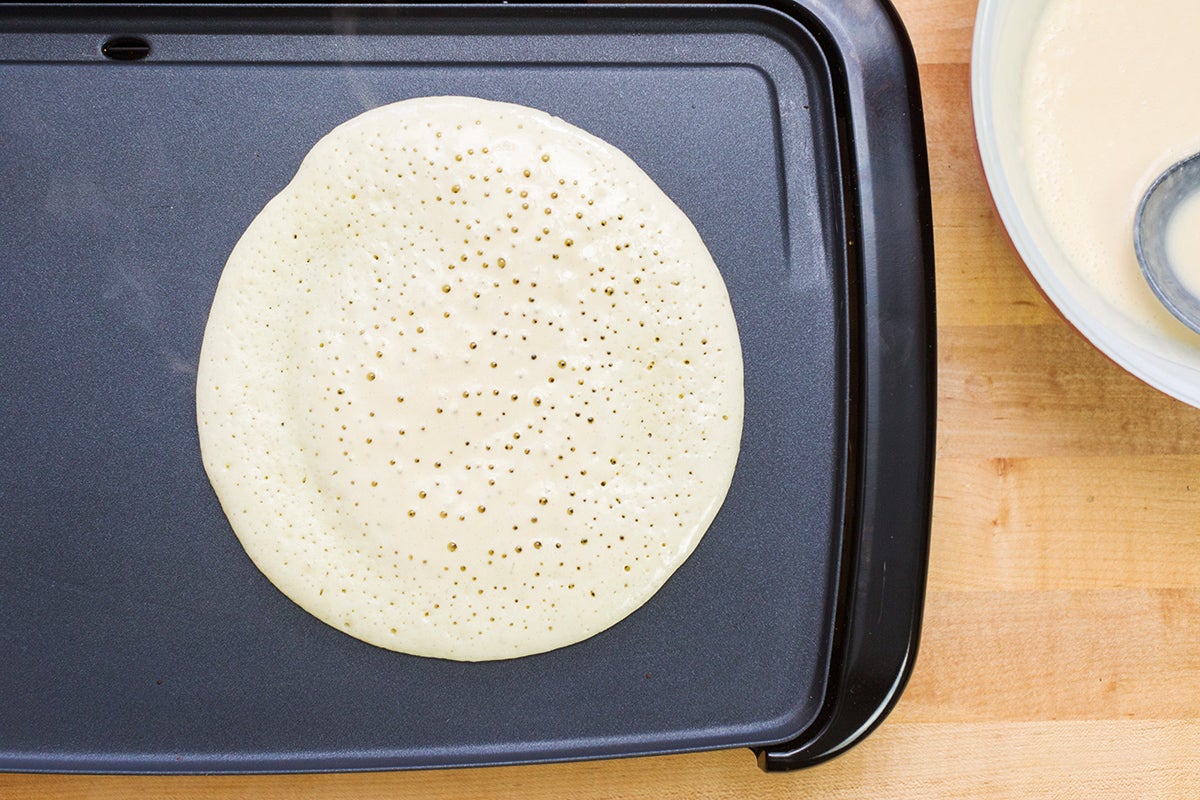 How to make delicate and thin pancakes via @kingarthurflour