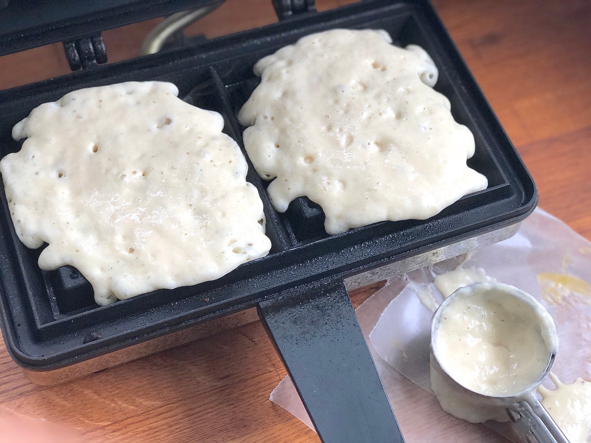 Classic Sourdough Waffles step-by-step via @kingarthurflour