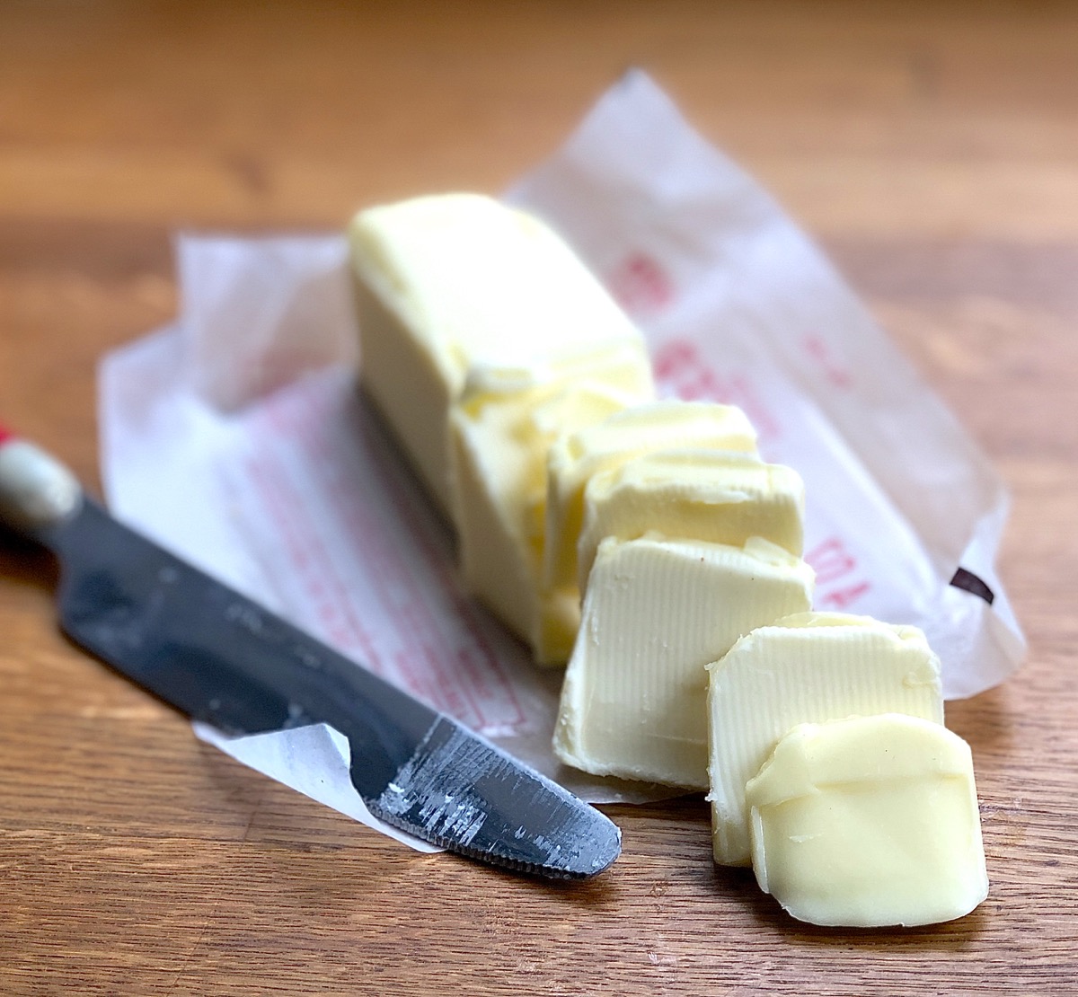Stick of cold butter, sliced