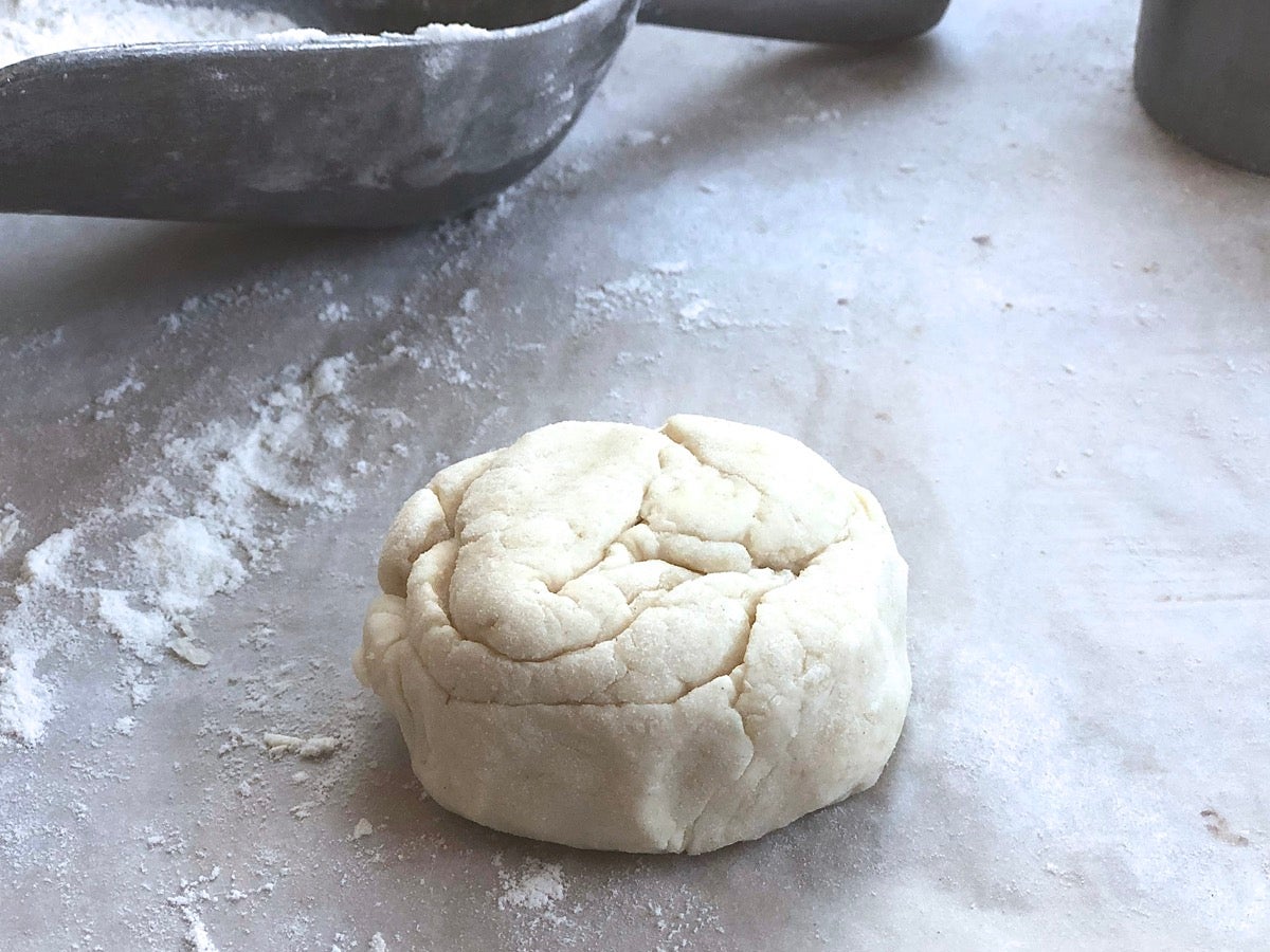 A small biscuit shaped from the last bit of dough left after cutting larger biscuits.