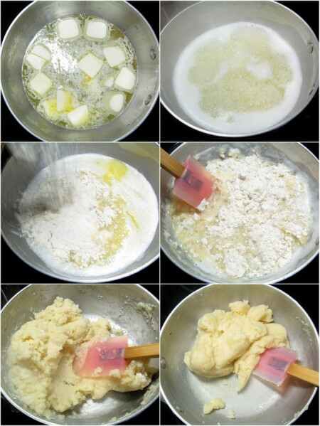 Multiple photos of batter being made