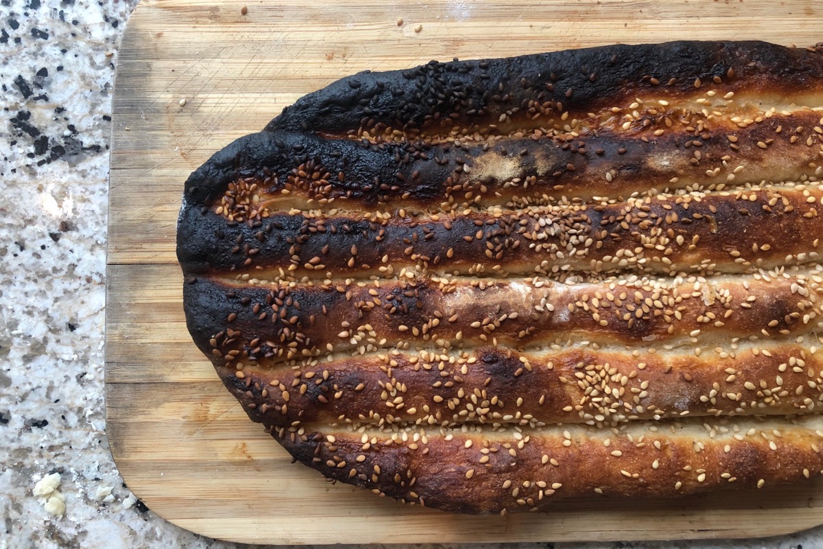 Burned Persian flatbread