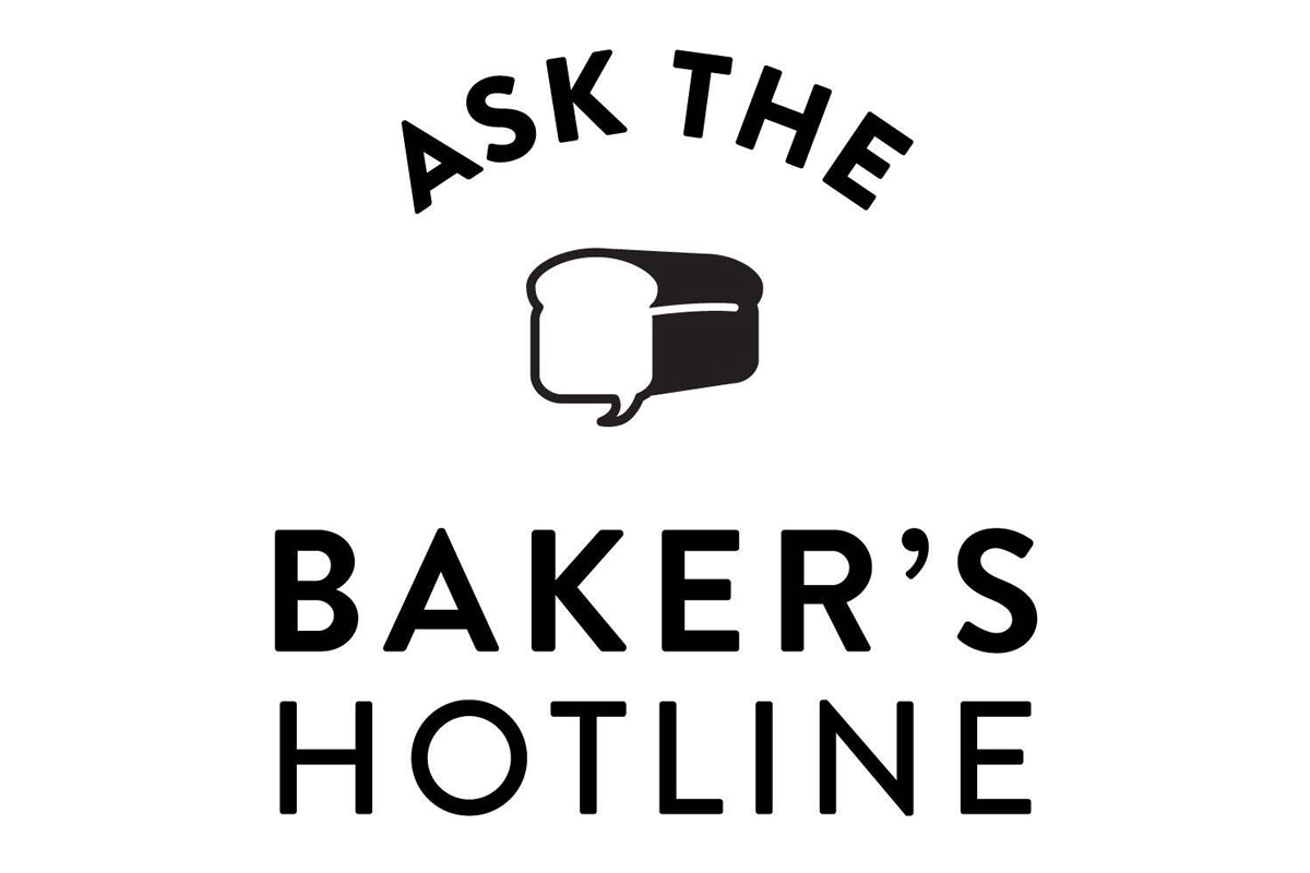 Logo that reads "Ask the Baker's Hotline"