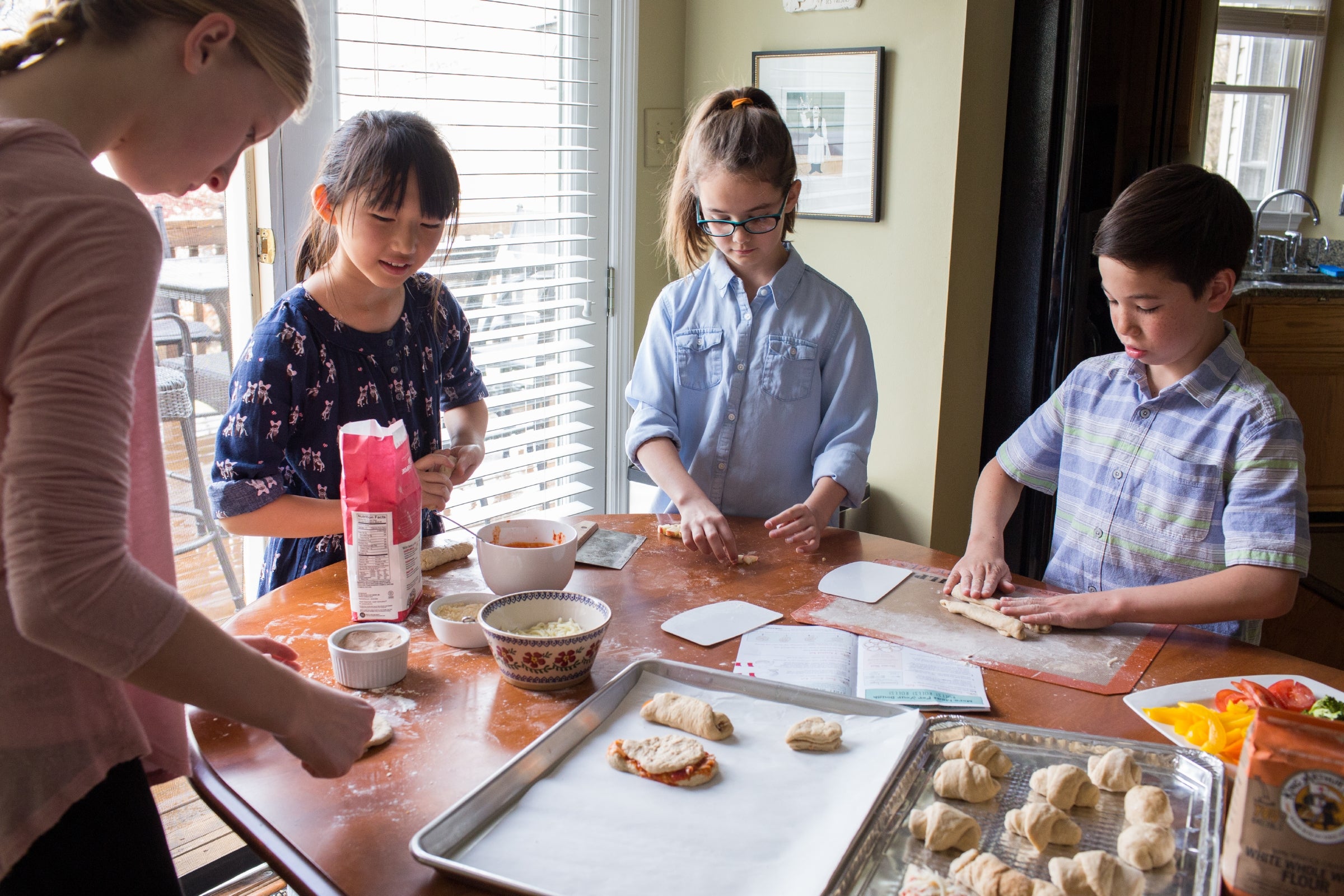 Children baking together