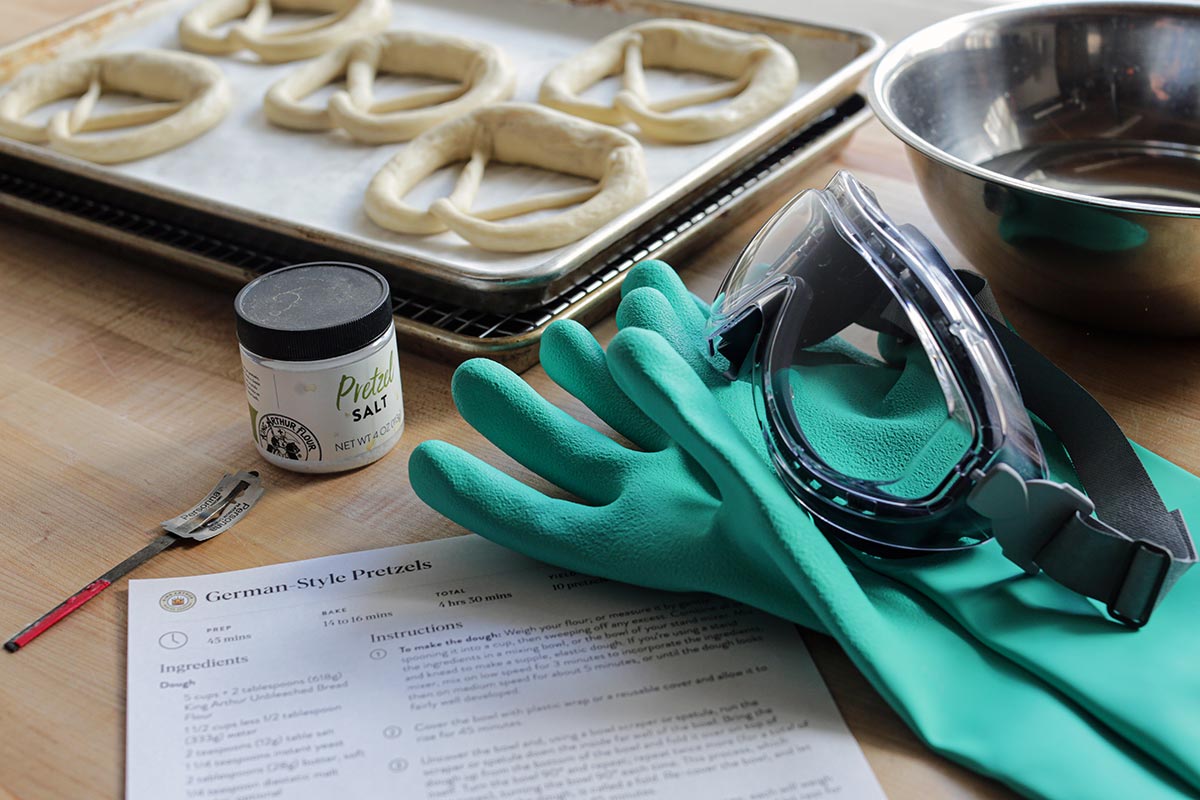 Gloves and goggles ready to use for baking