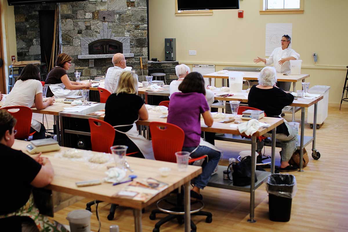 Students learning at King Arthur baking school