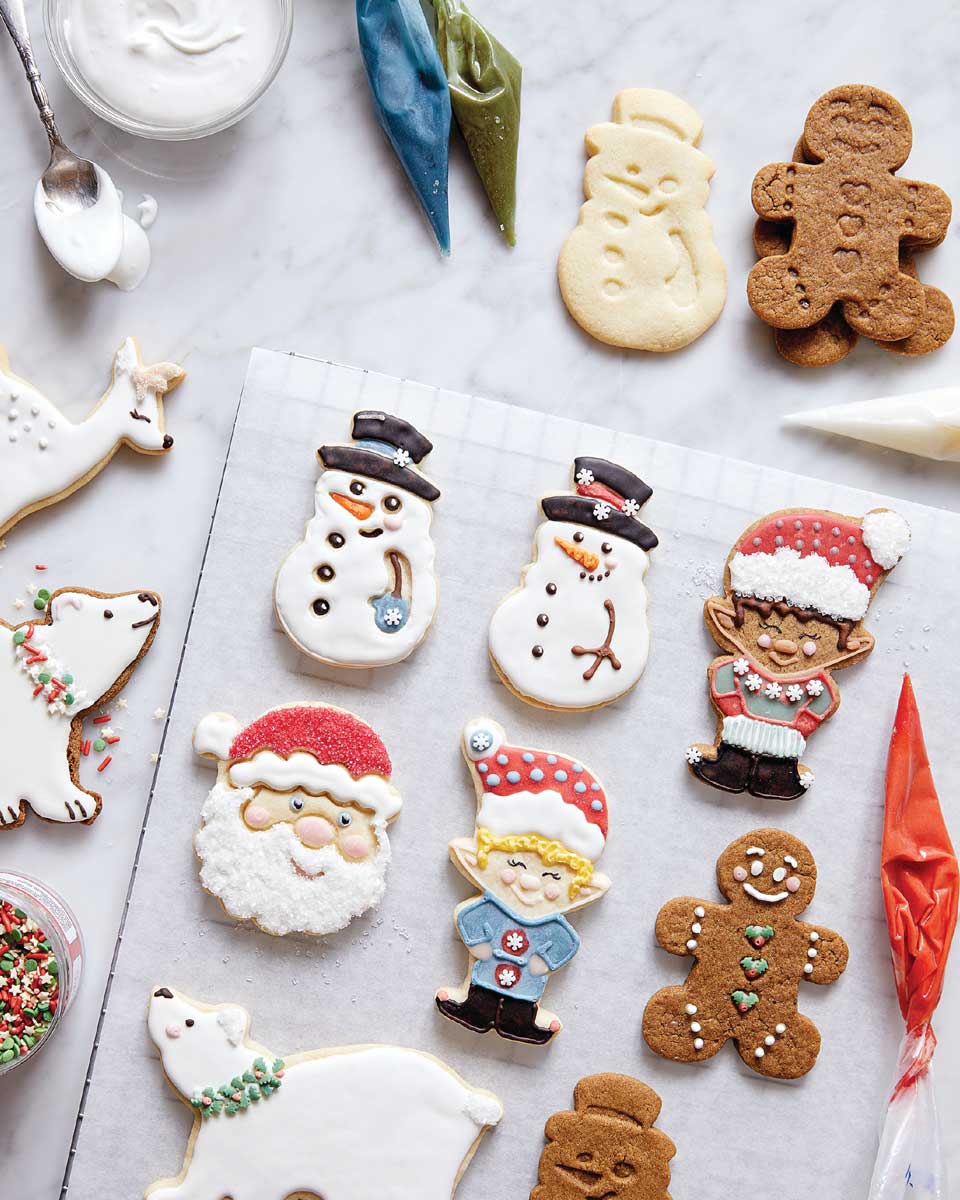 Decorated holiday cookies