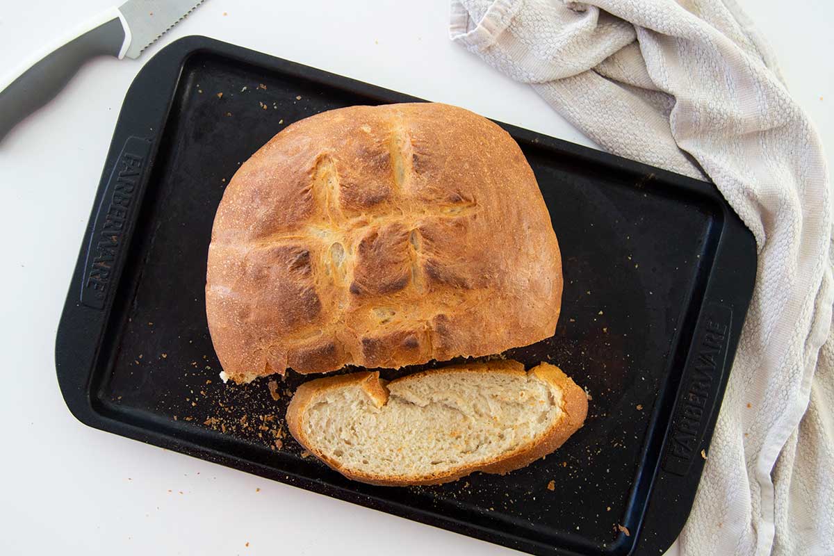 Sliced bread loaf with less salt