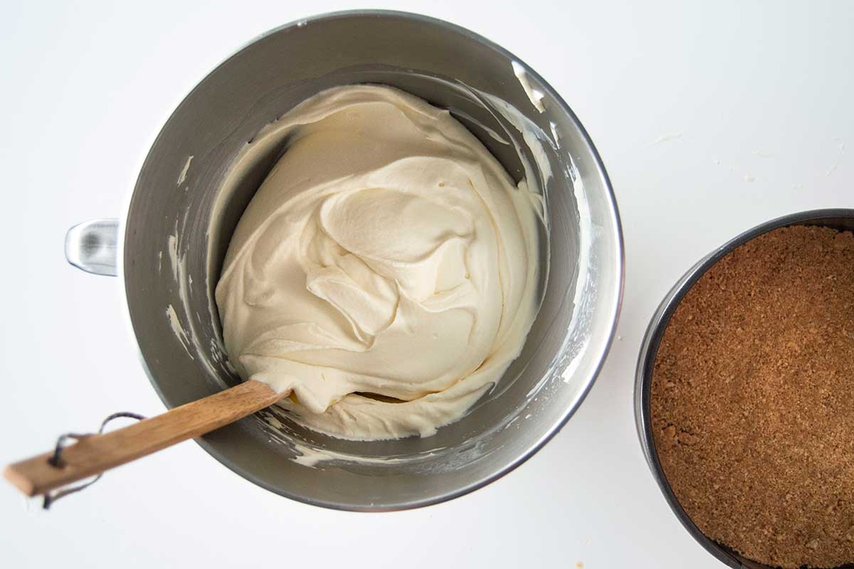 Bowl with whipped ice cream filling