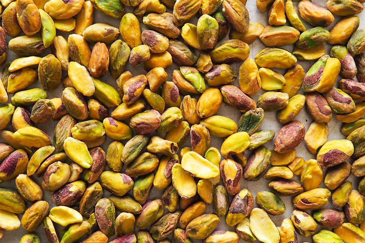 Close up of shelled pistachios