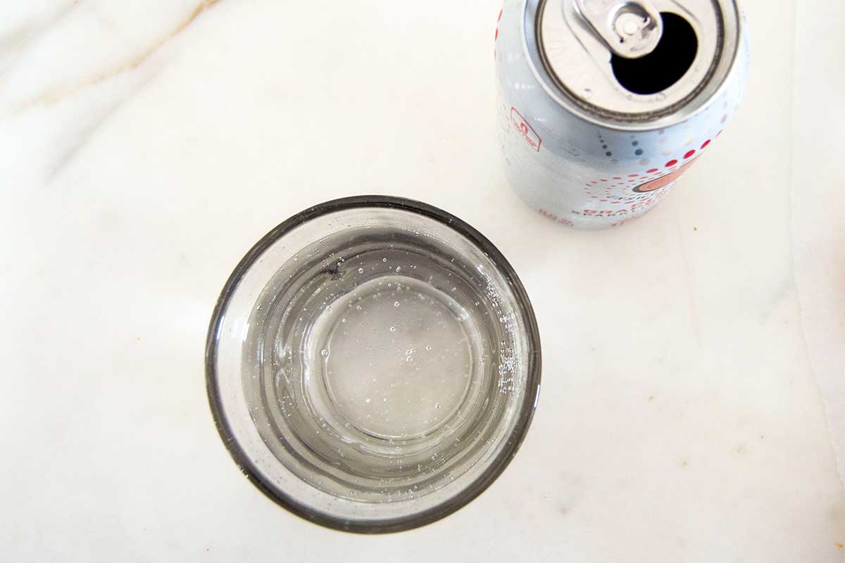 Glass of sparkling water