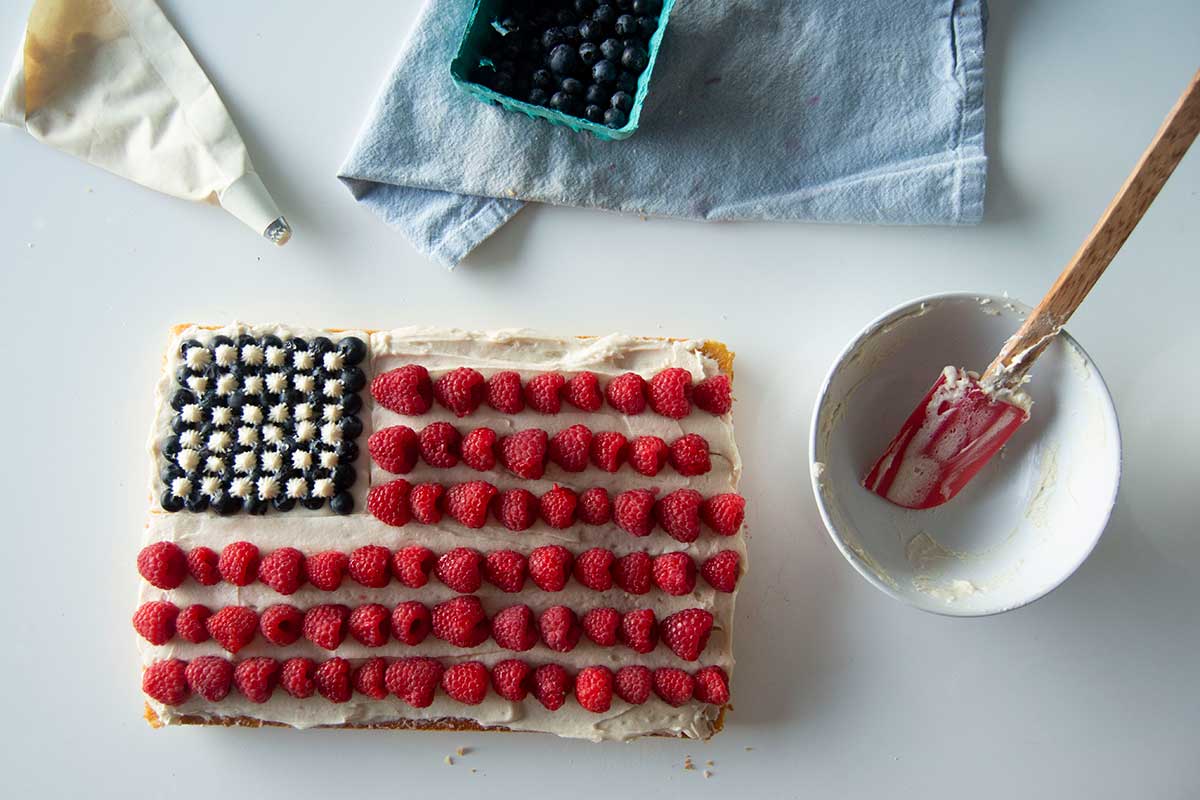 Frosted flag cake