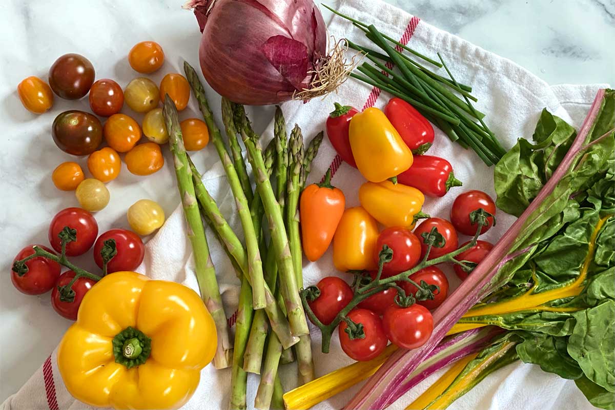 A variety of fresh vegetables on a table