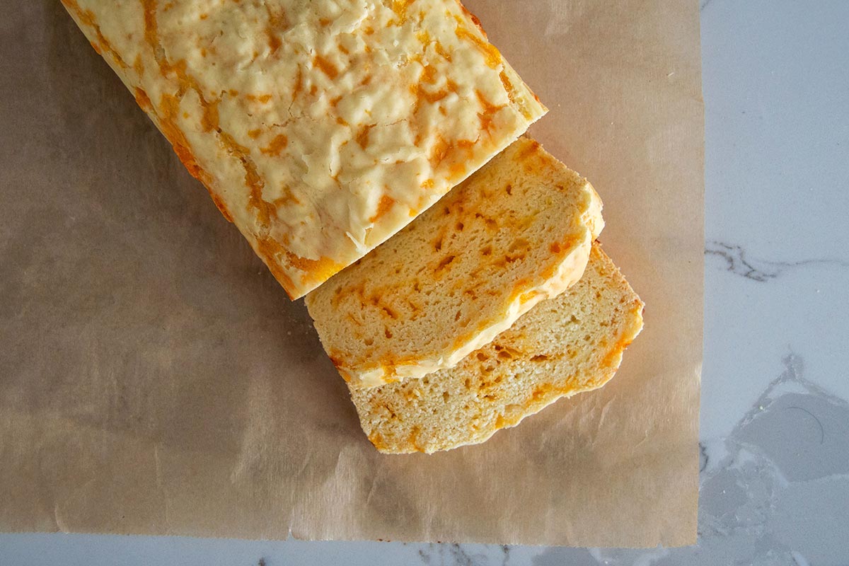 Slices of gluten-free sandwich bread with cheese
