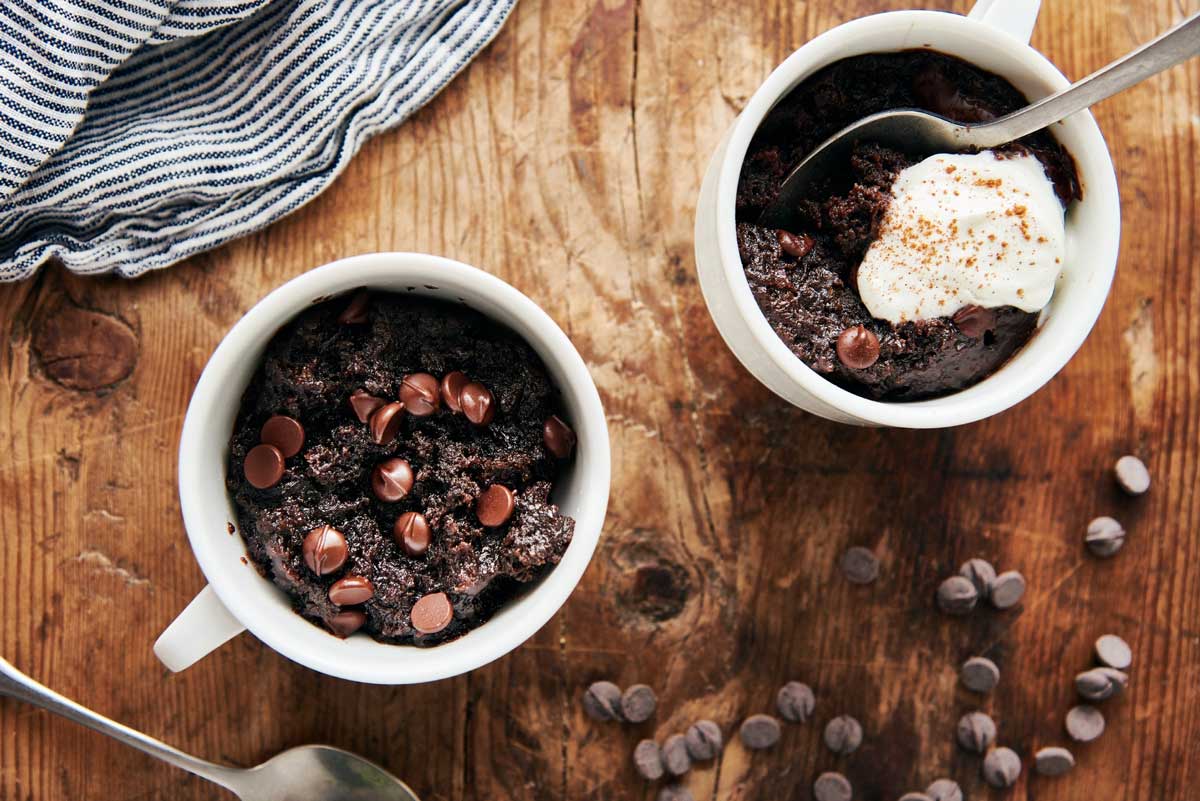 Keto-friendly chocolate mug cake