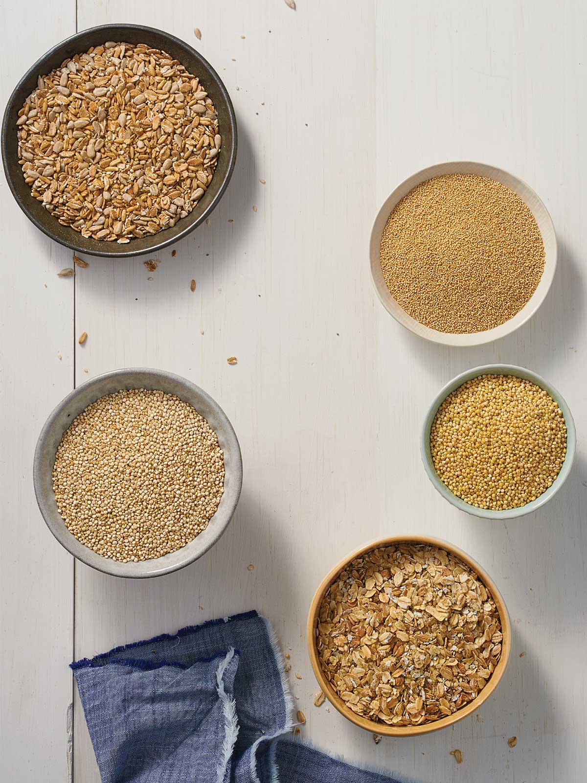 Bowls with different grains from Harvest Grains Blend